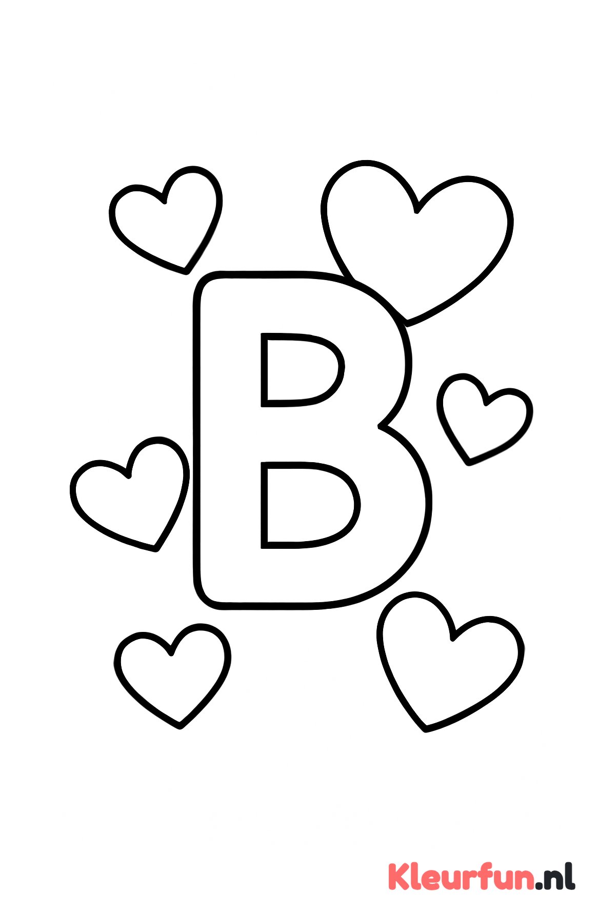 Letter B met harten