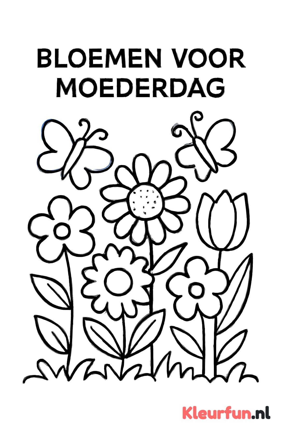 Lief bloembed met vlinders