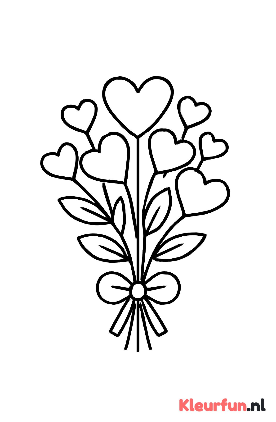 Liefdesboeket met hartjesbloemen