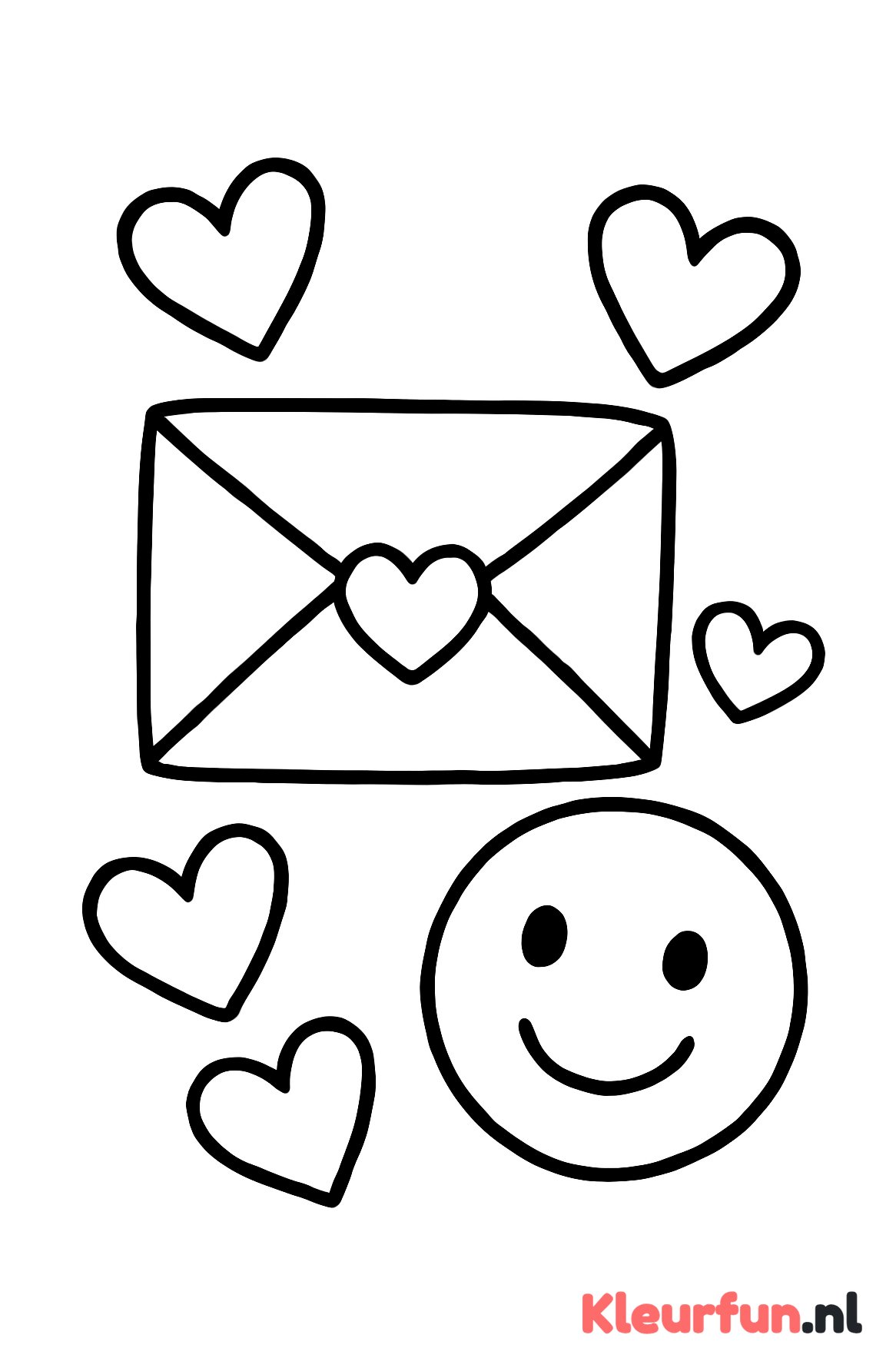 Grote liefdesbrief met hartjes