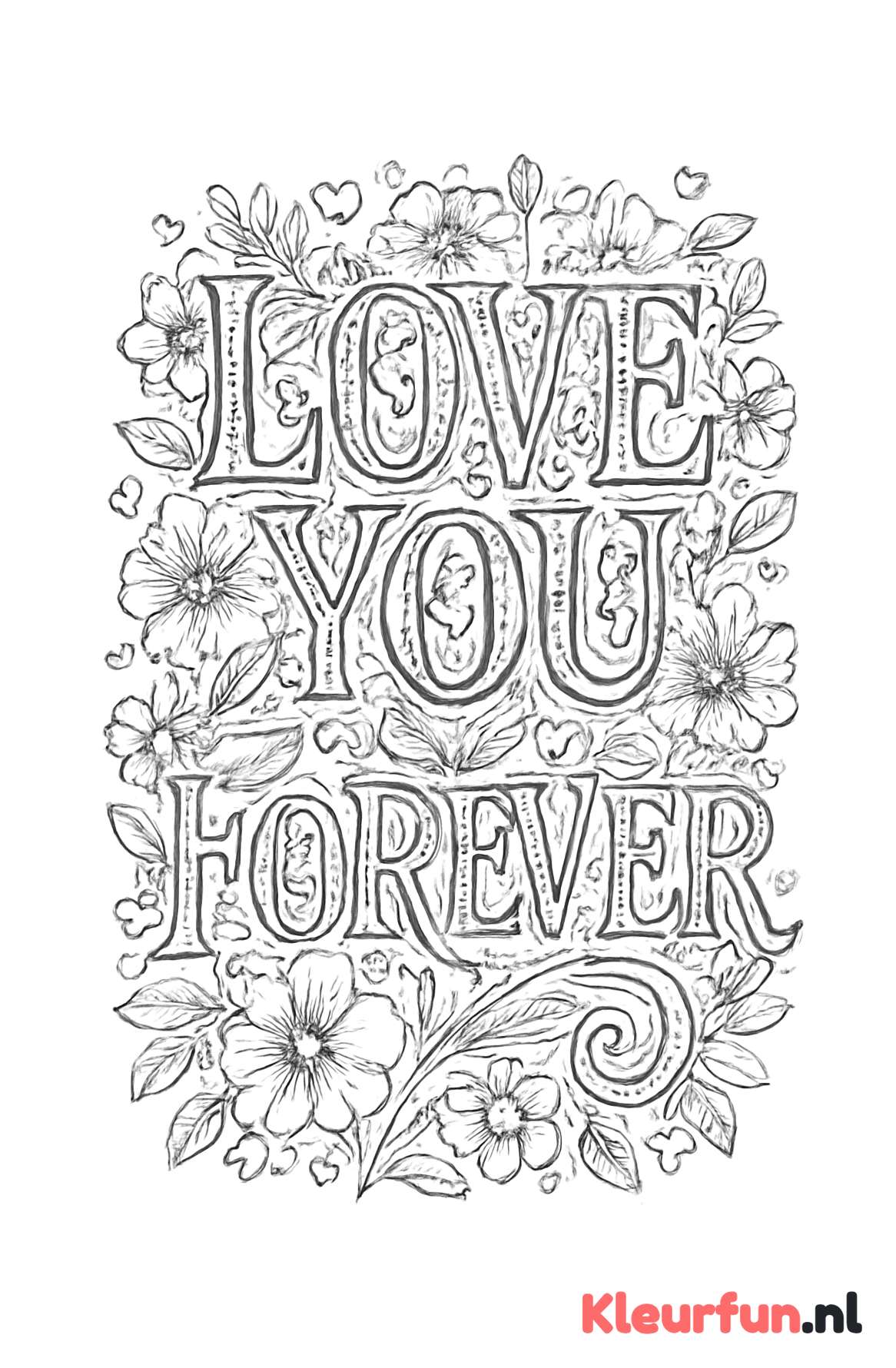 Romantische letters met bloemmotieven