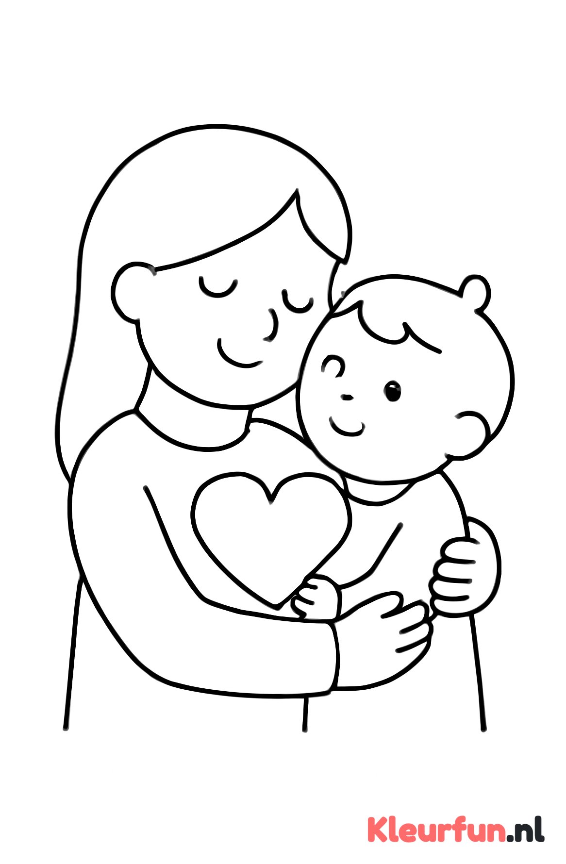 Mama en kind met hart