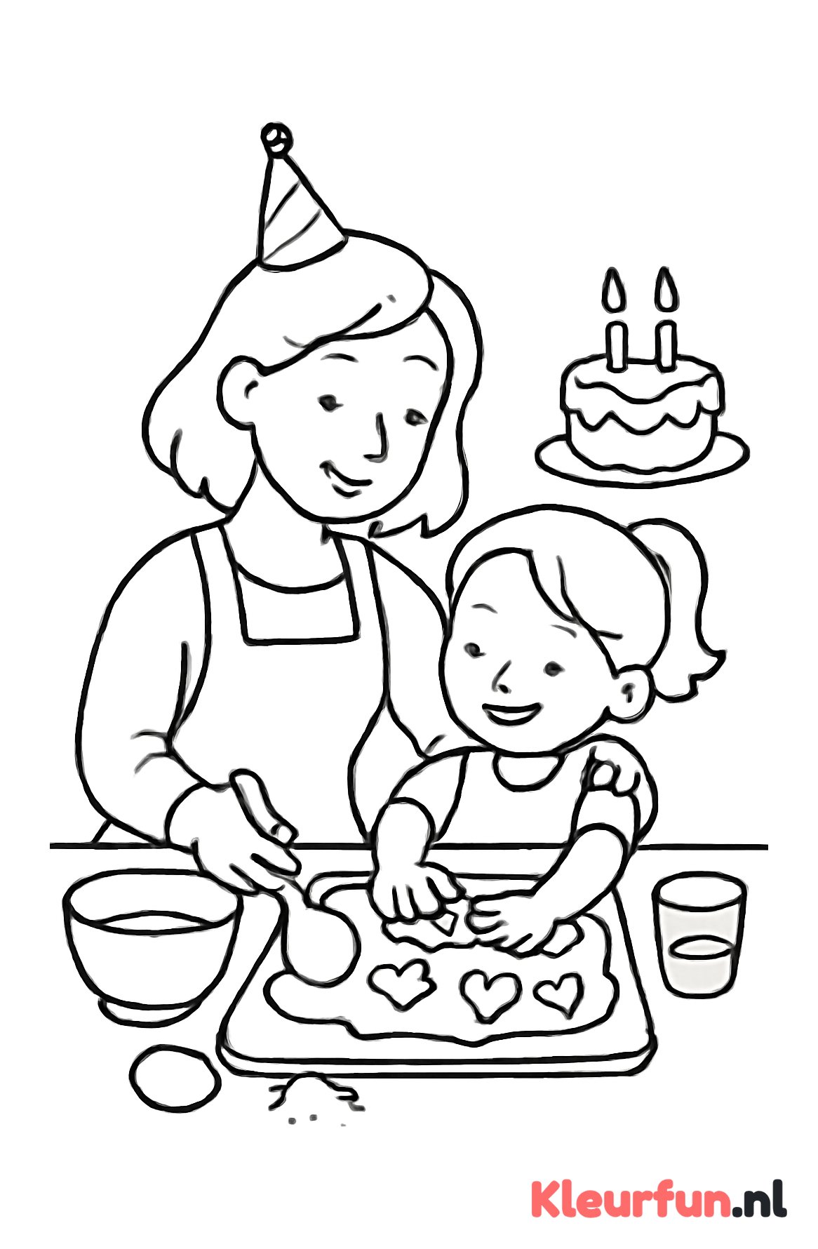 Samen koekjes bakken voor mama