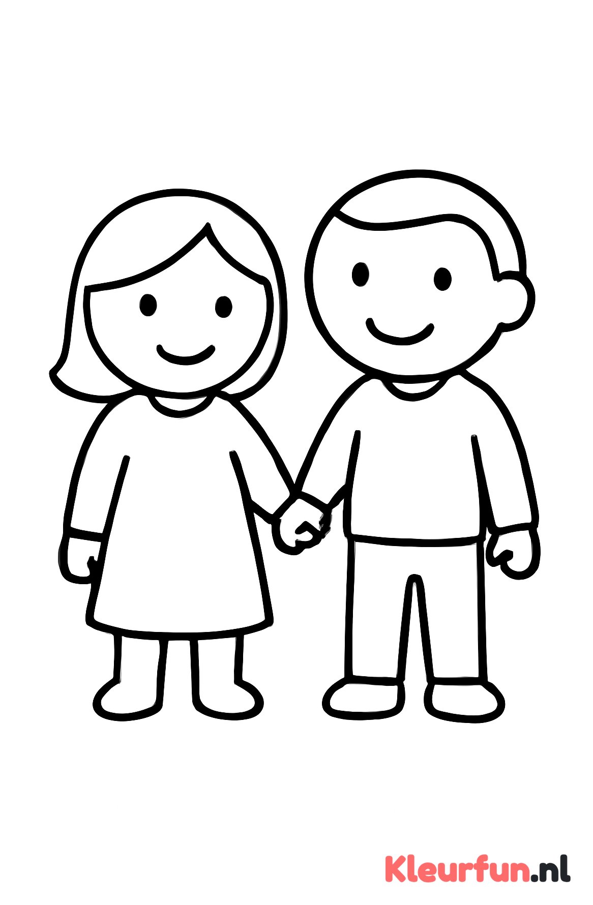 Mama en papa hand in hand