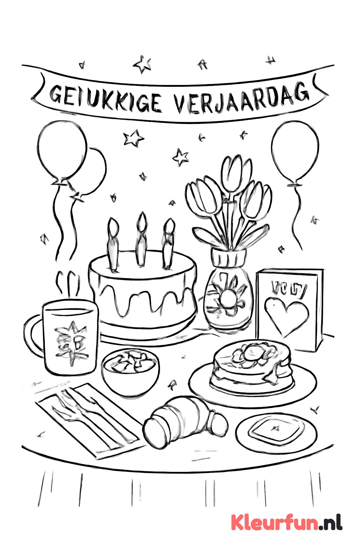 Verjaardagsontbijt voor mama met cadeautjes en knutsel