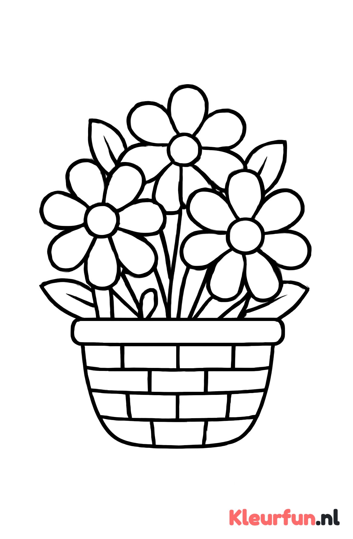 Mand vol bloemen voor moederdag