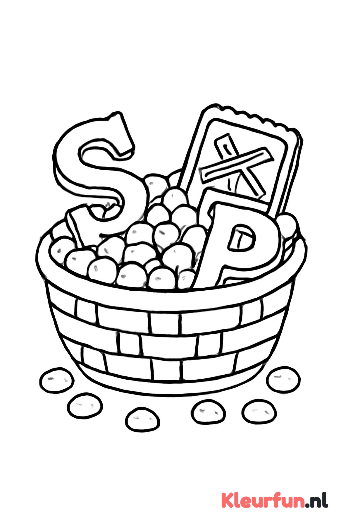 Mand met lekkernijen voor Sinterklaas