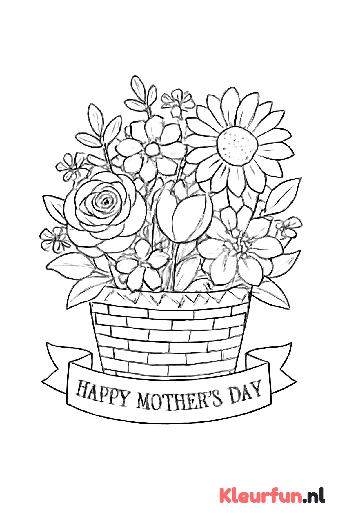 Mand met Verscheidenheid Bloemen