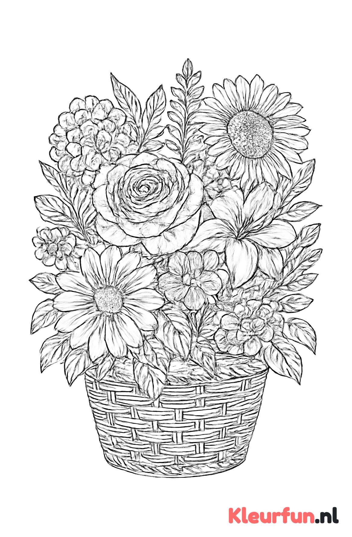 Mand Vol Bloemen voor Moederdag