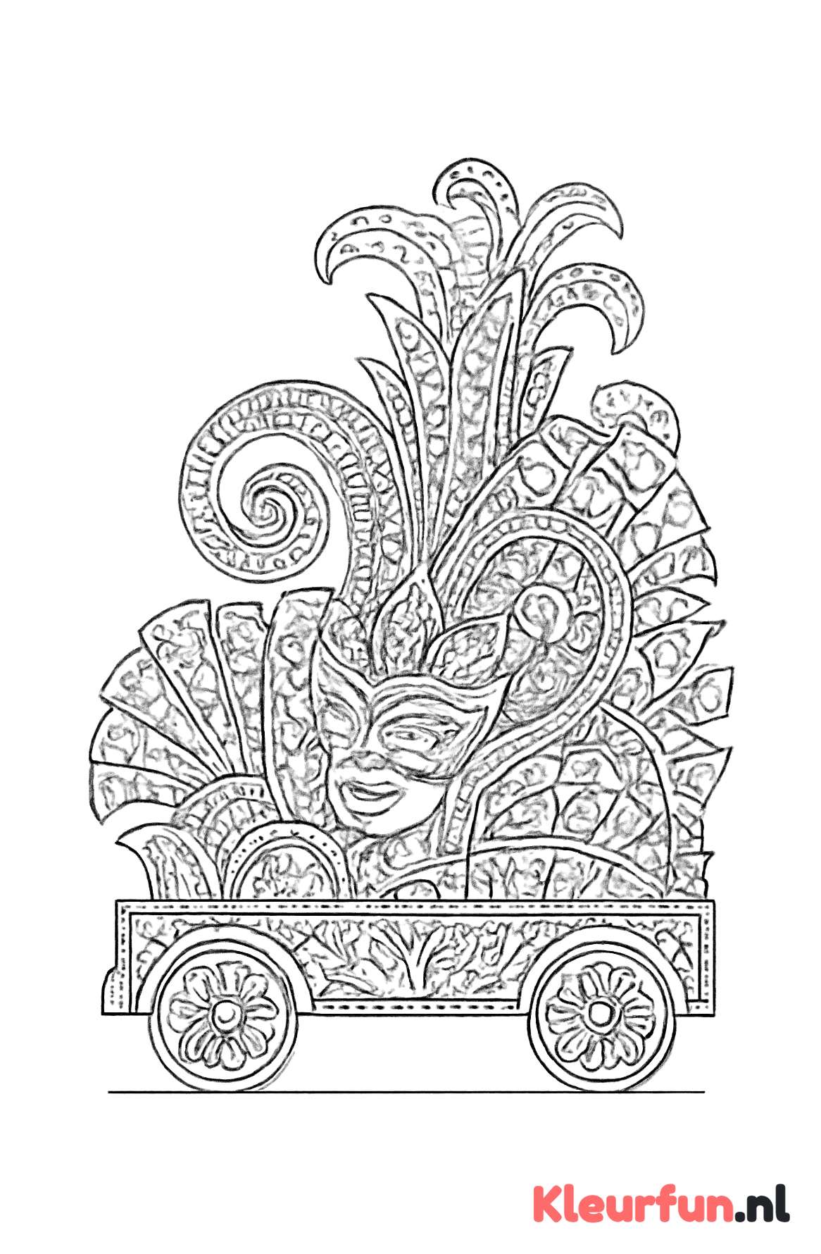 Moderne carnavalswagen met abstracte patronen
