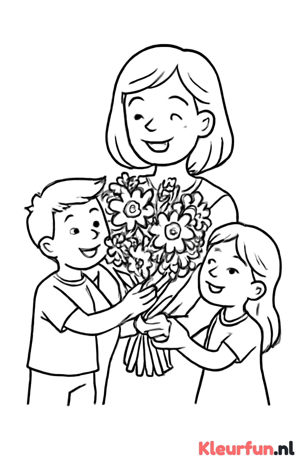 Moeder krijgt bloemen