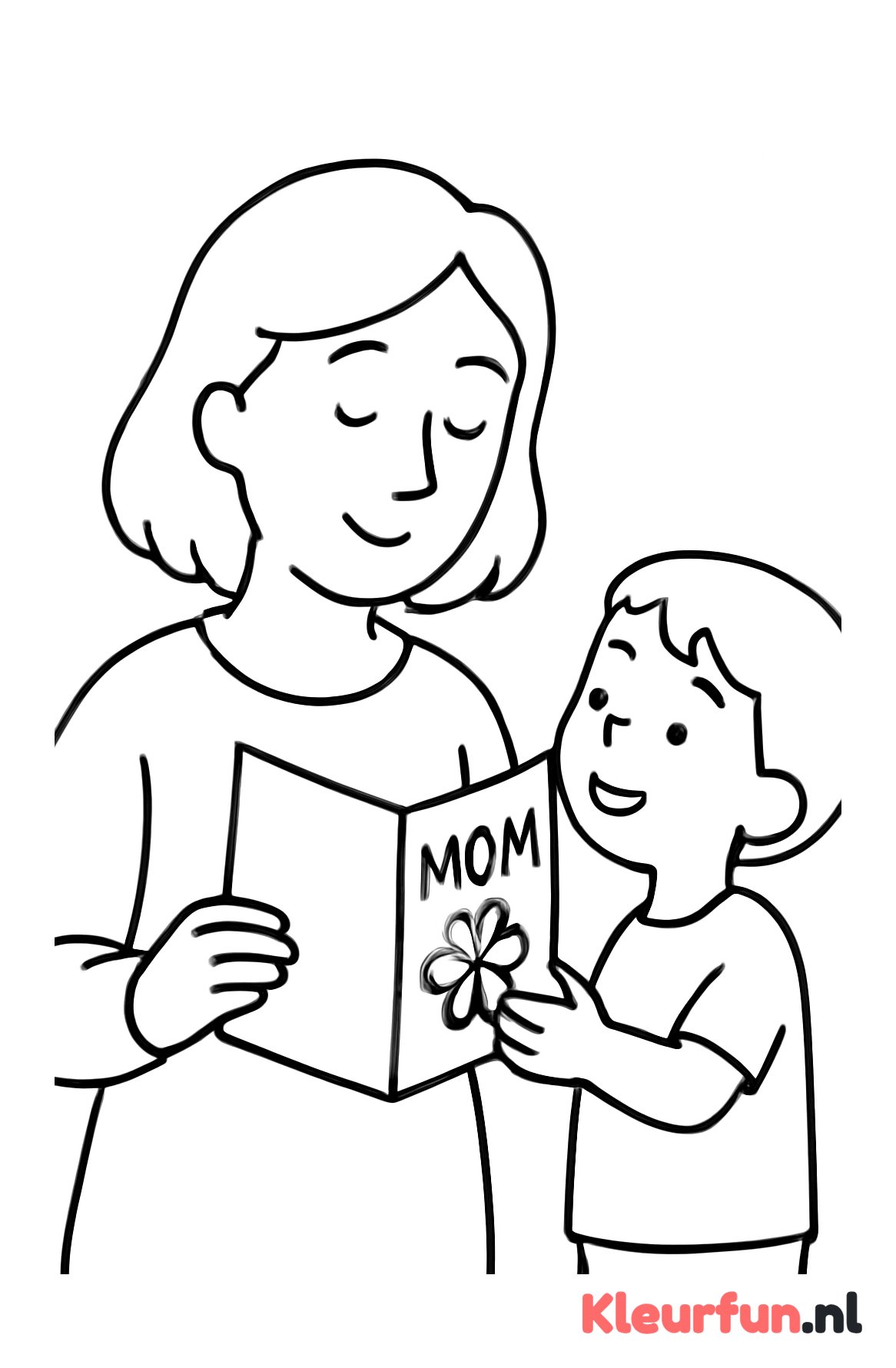 Moeder leest Kaart van Kind