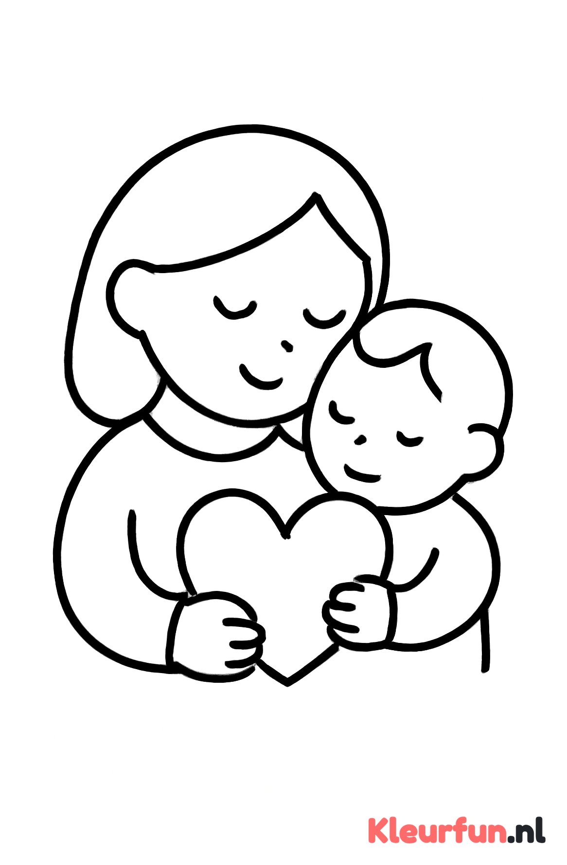Moeder en kind met hart