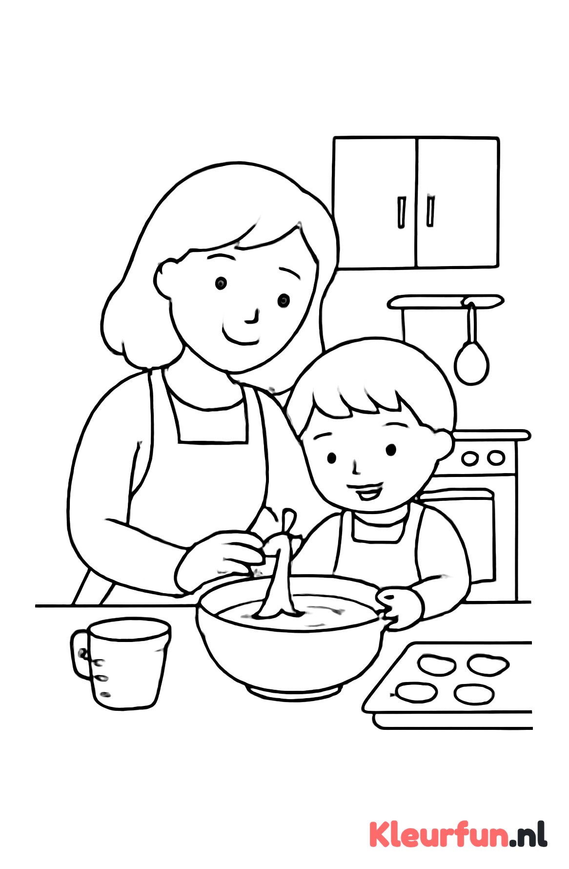 Moeder en Kind in de Keuken