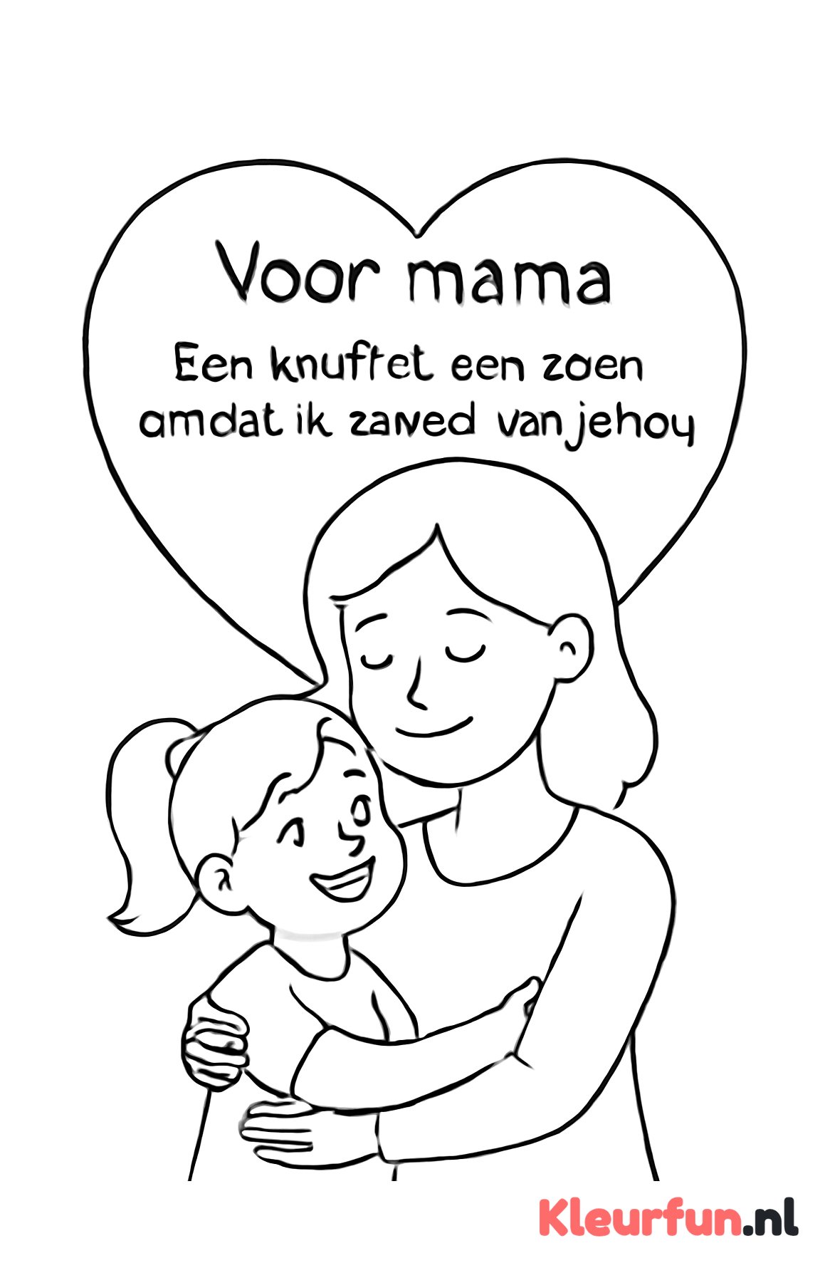 Moeder en kind met moederdaggedicht