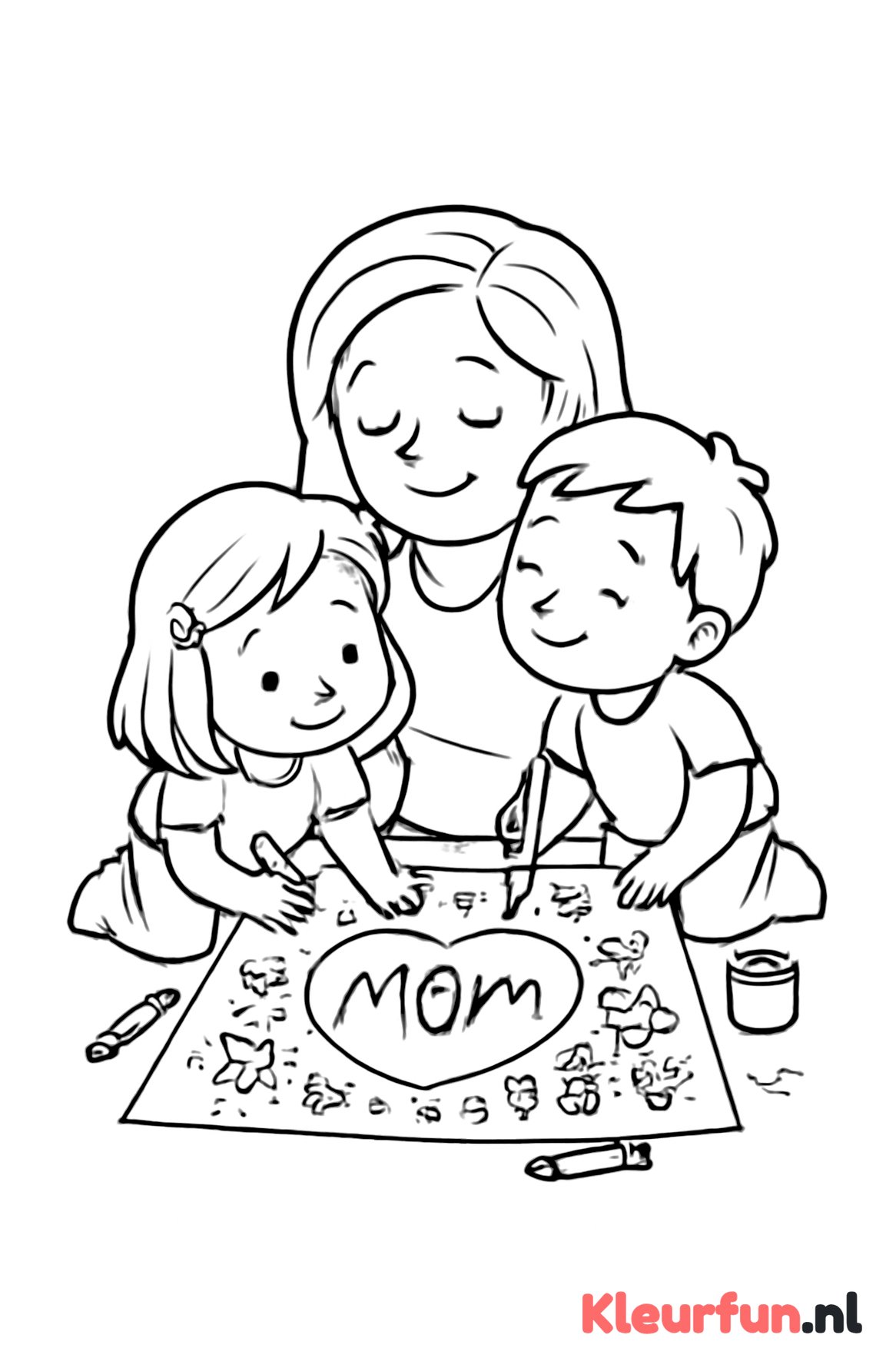 Samen tekenen voor mama