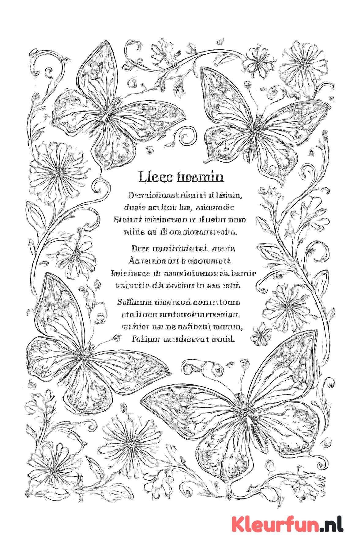 Moederdag gedicht met vlinders en bloemen