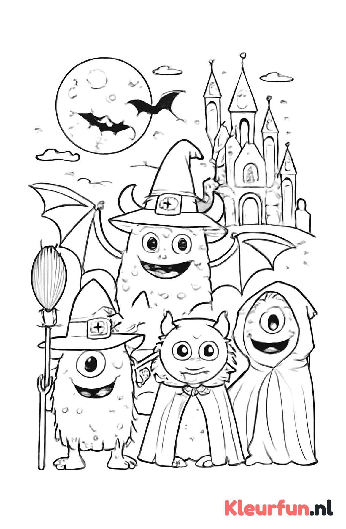 Monsters verkleden bij het spookkasteel