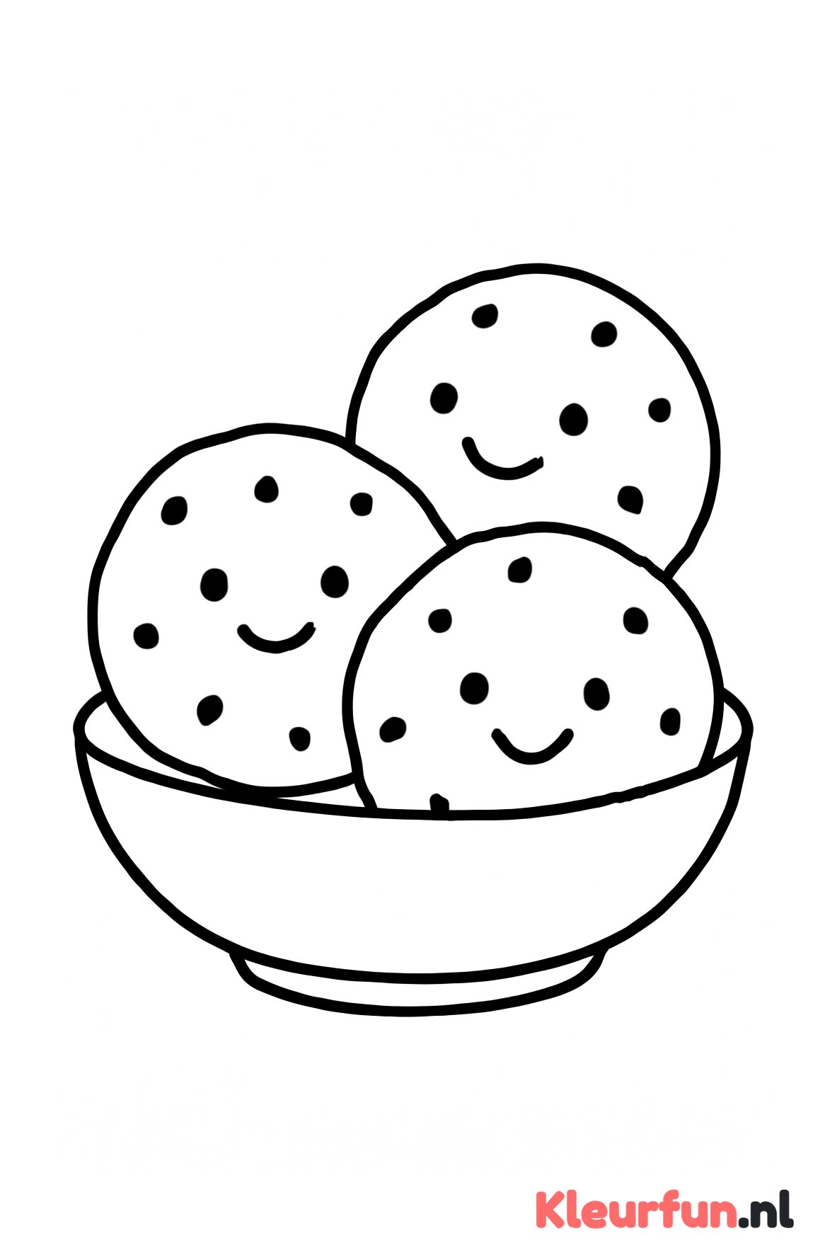 Oliebollen met gezicht voor peuters