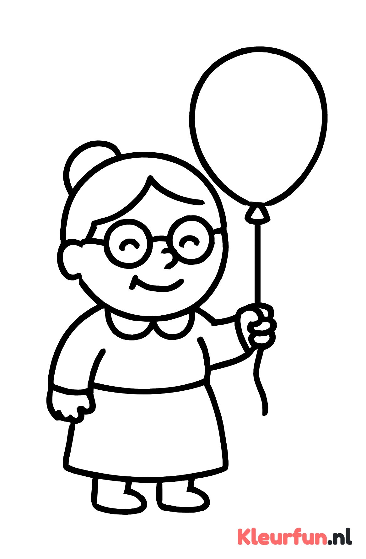 Oma met een Ballon
