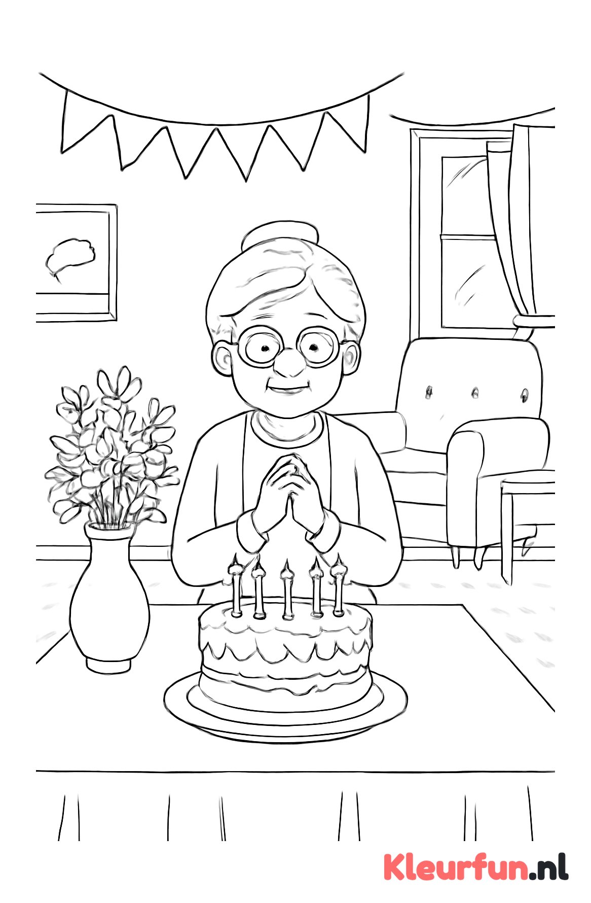 Oma viert verjaardag thuis