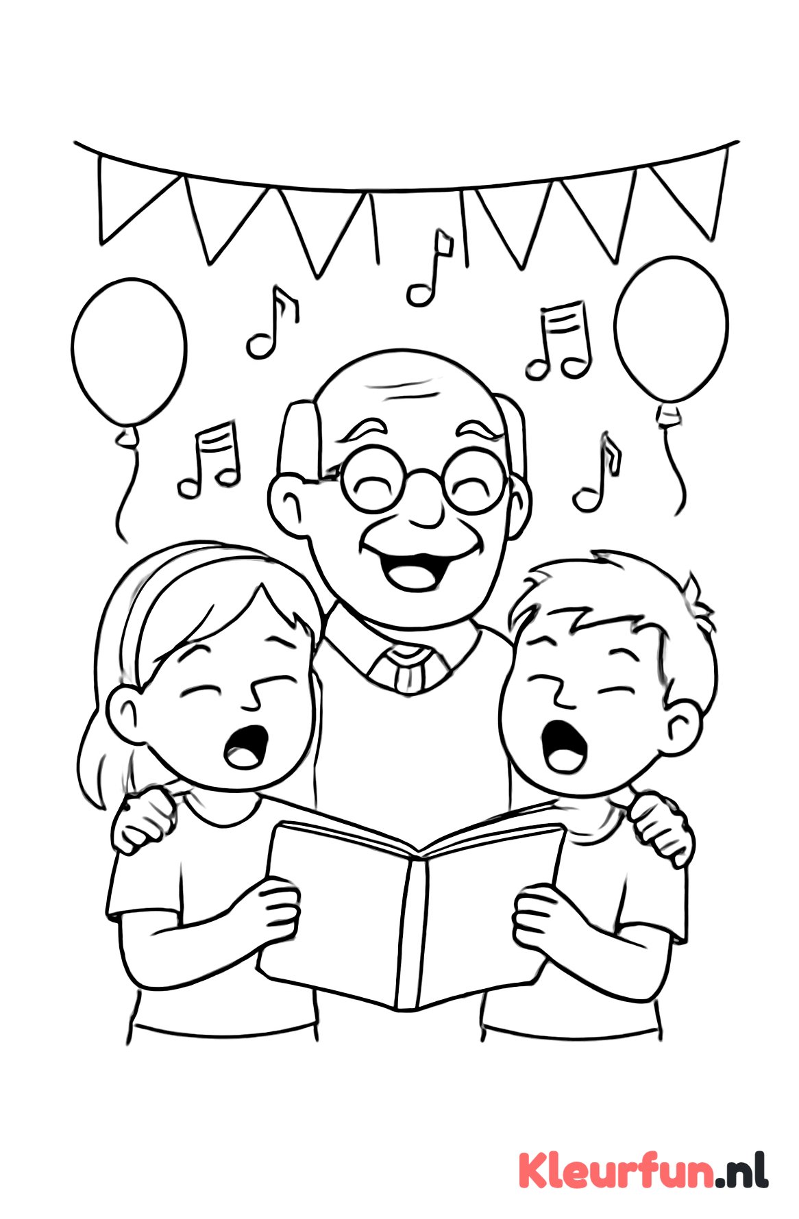 Opa zingt feestlied