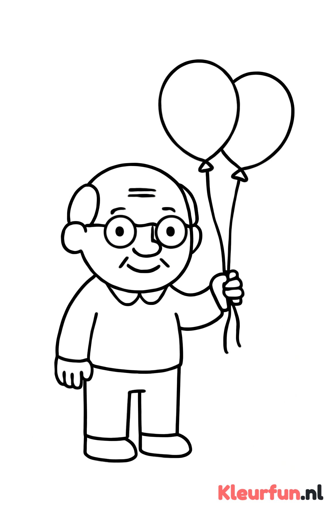 Opa met ballonnen