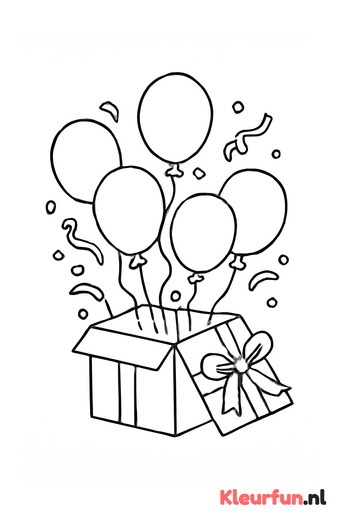 Open cadeau met ballonnen