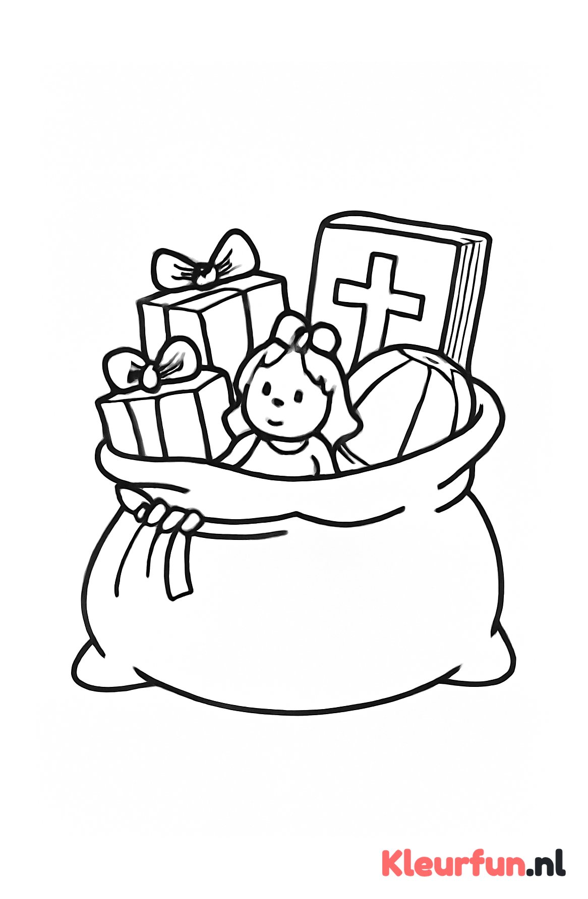 Open zak met cadeautjes