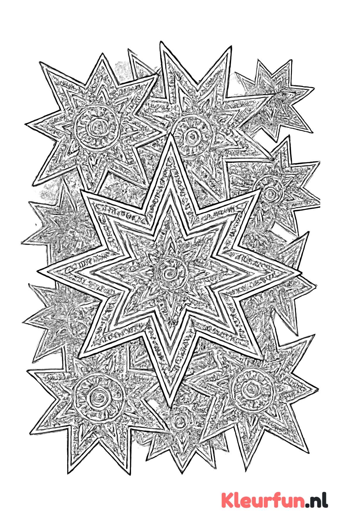 Overlappende kerststerren met geometrische patronen