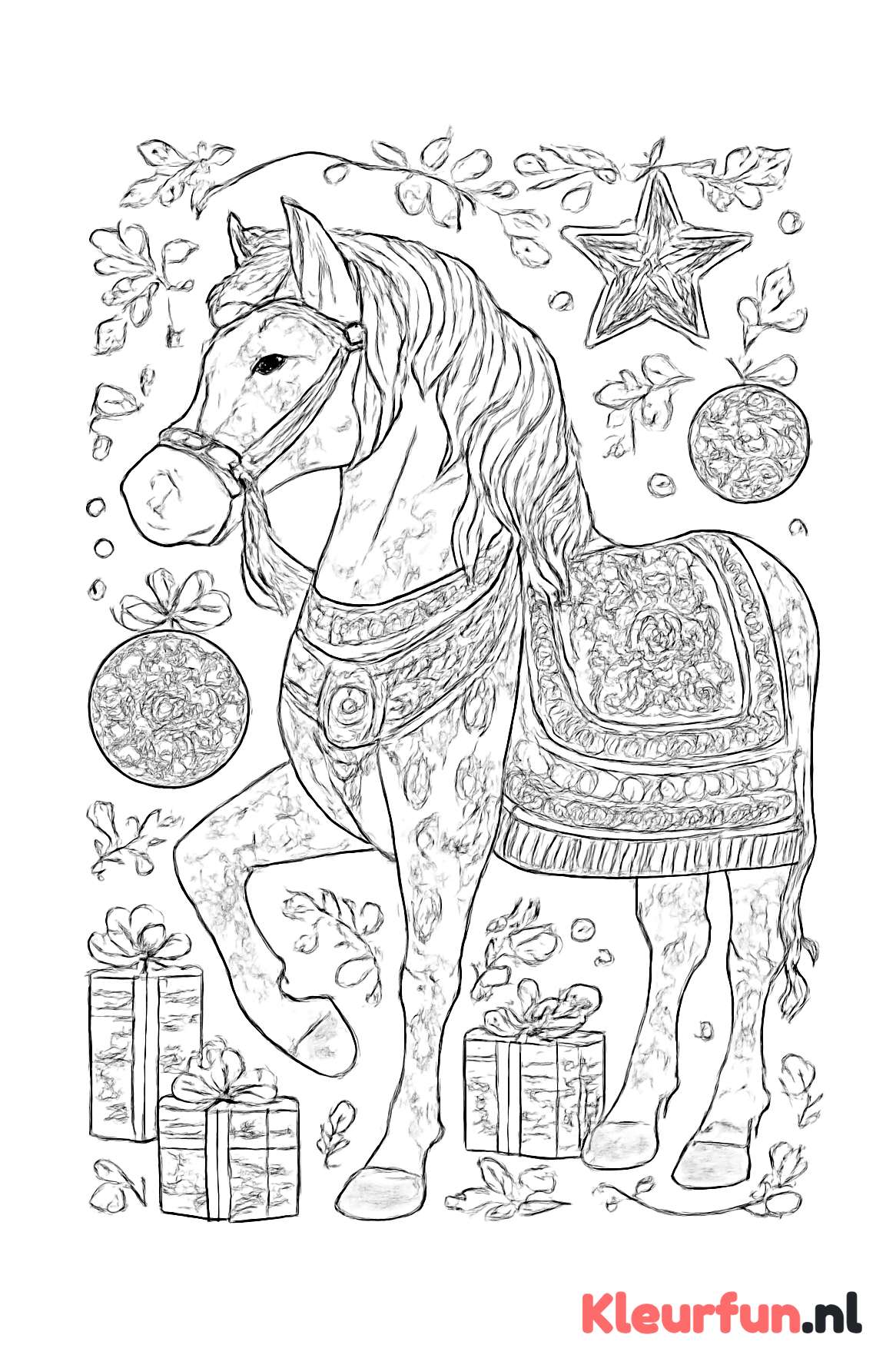 Gedetailleerd paard van Sinterklaas