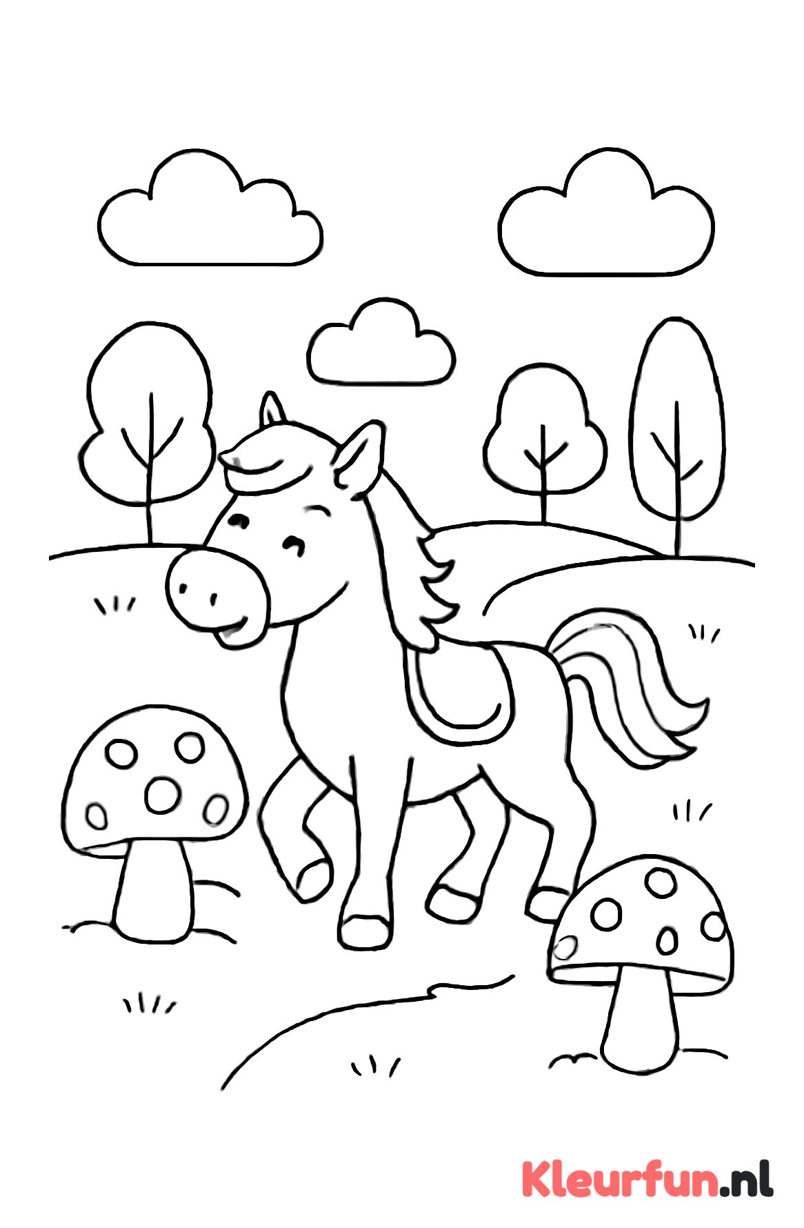 Paard van Sinterklaas in de natuur