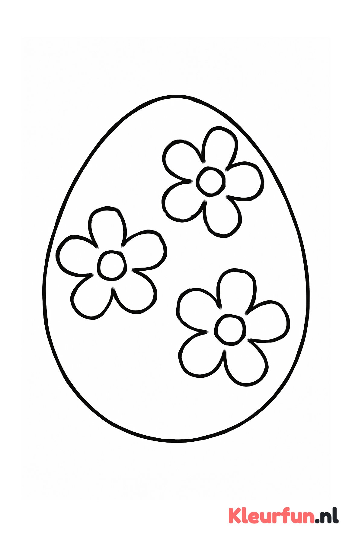 Paasei met bloemen