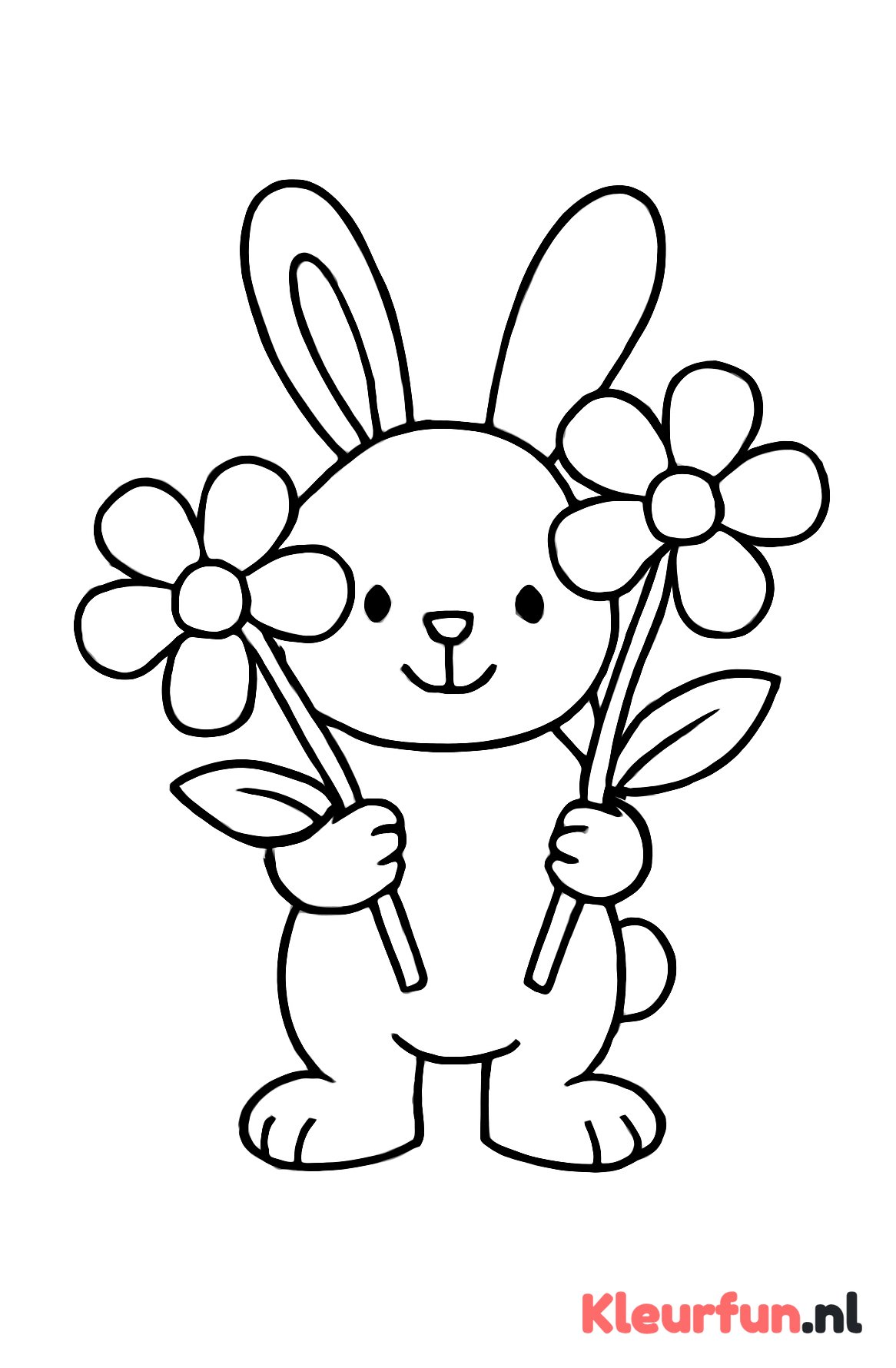 Paashaas met bloemen