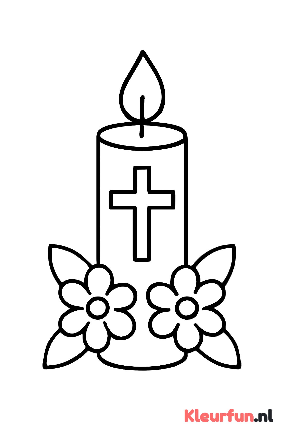 Paaskaars met bloemen