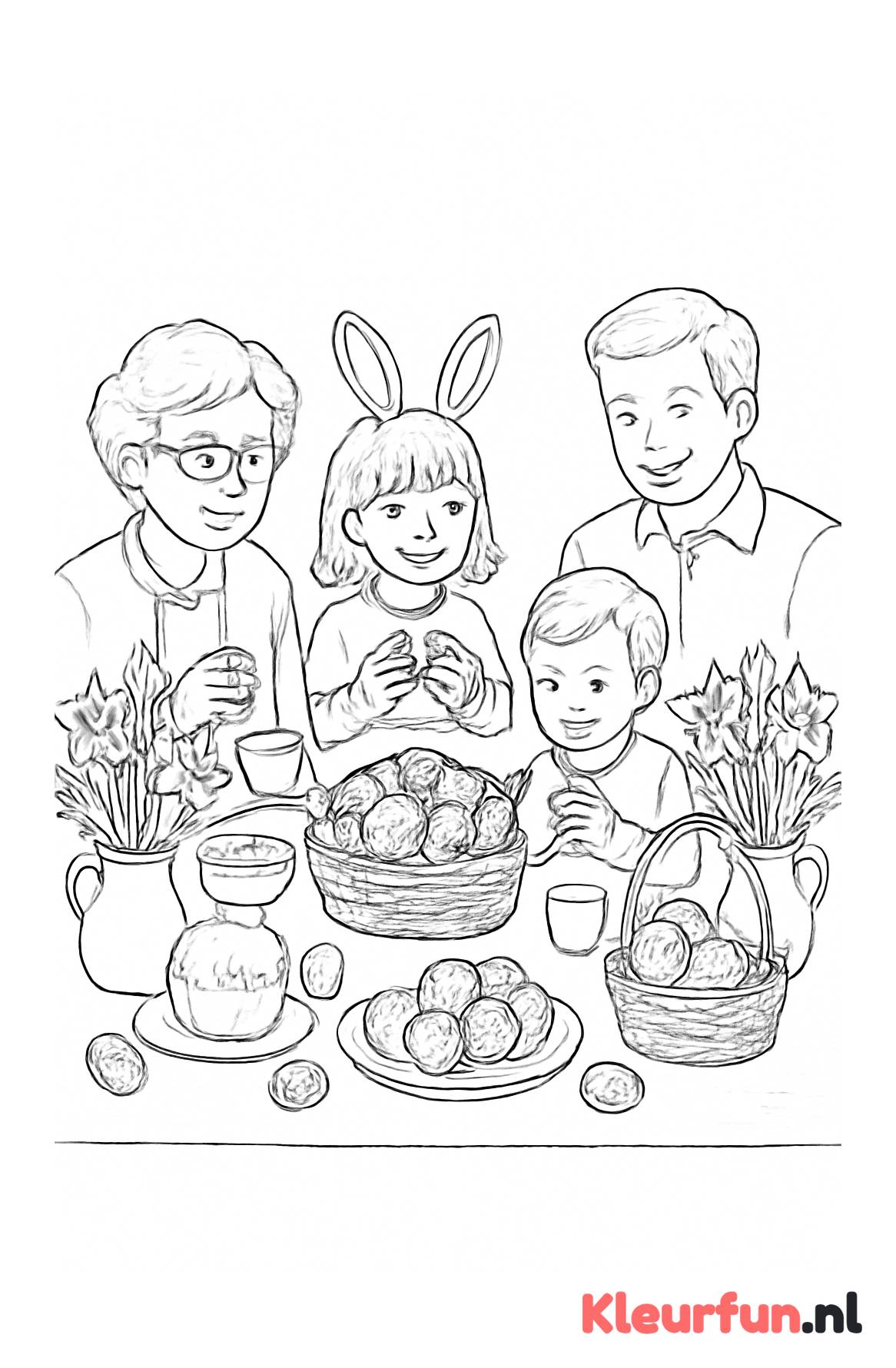 Paasontbijt met familie en eieren