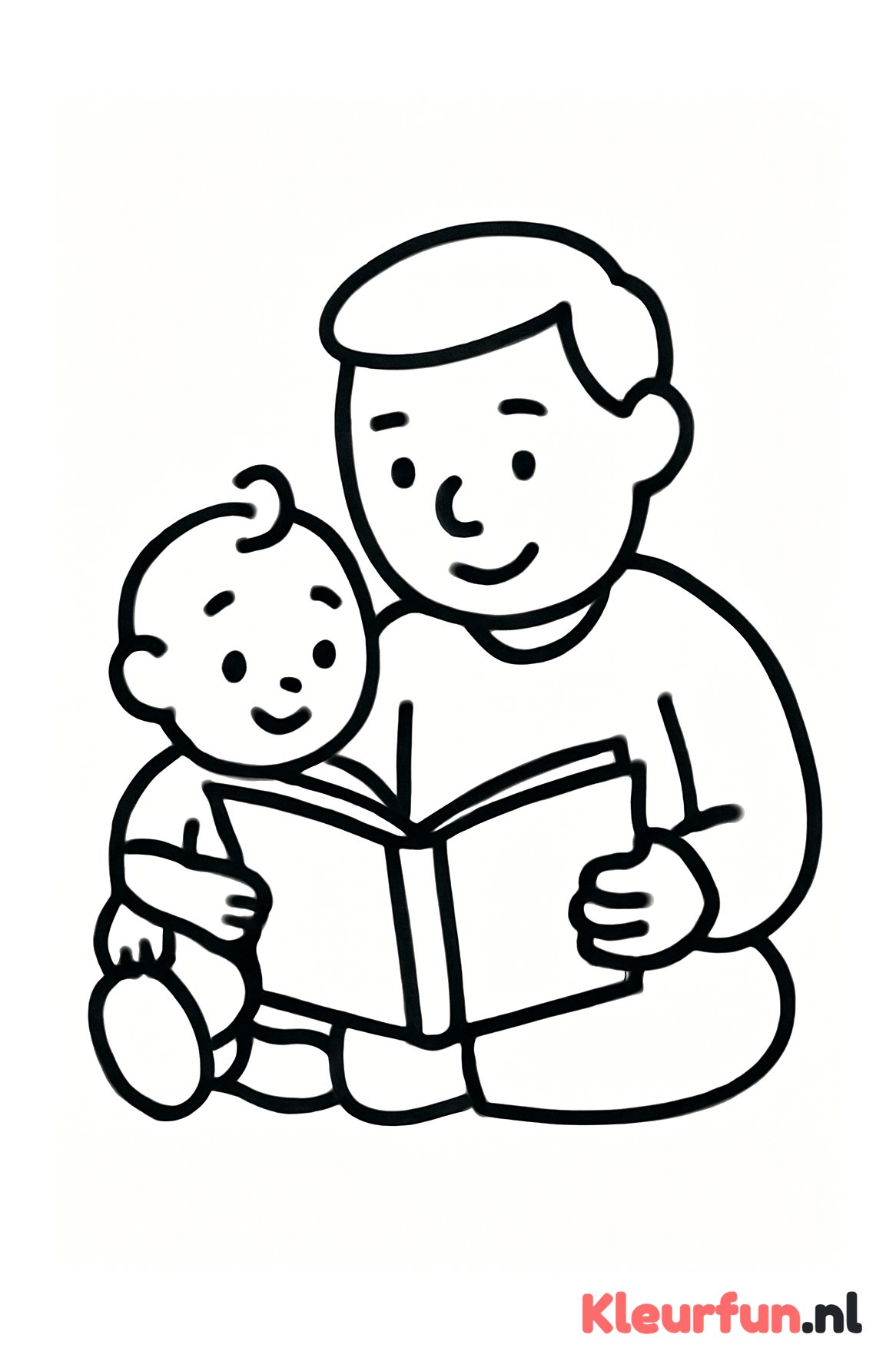 Papa leest boek met peuter
