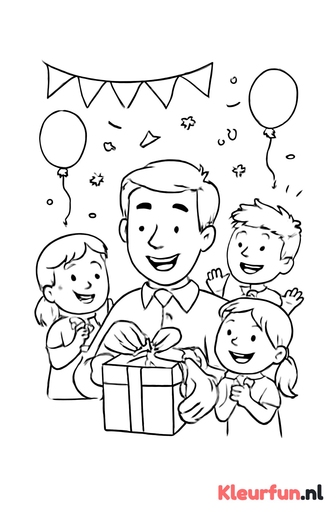 Papa pakt cadeau uit