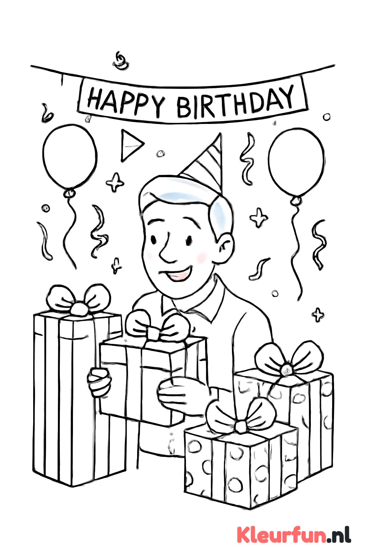 Papa krijgt cadeaus op zijn verjaardag