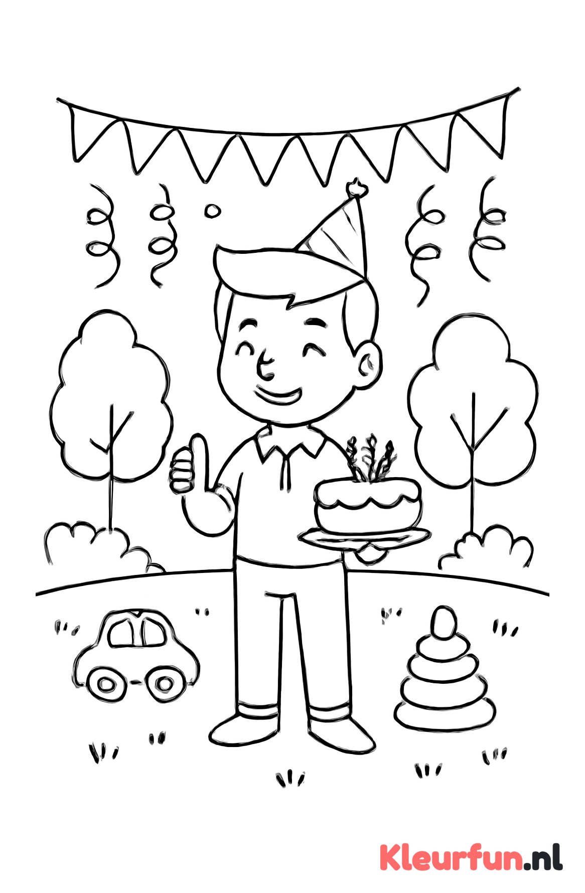 Papa viert verjaardag met feest in de tuin