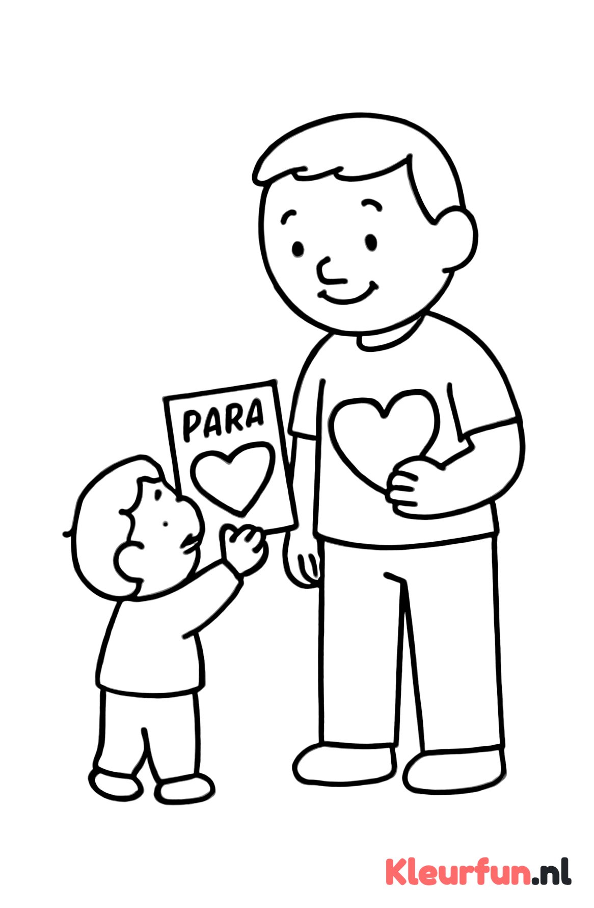 Papa met hart en tekening