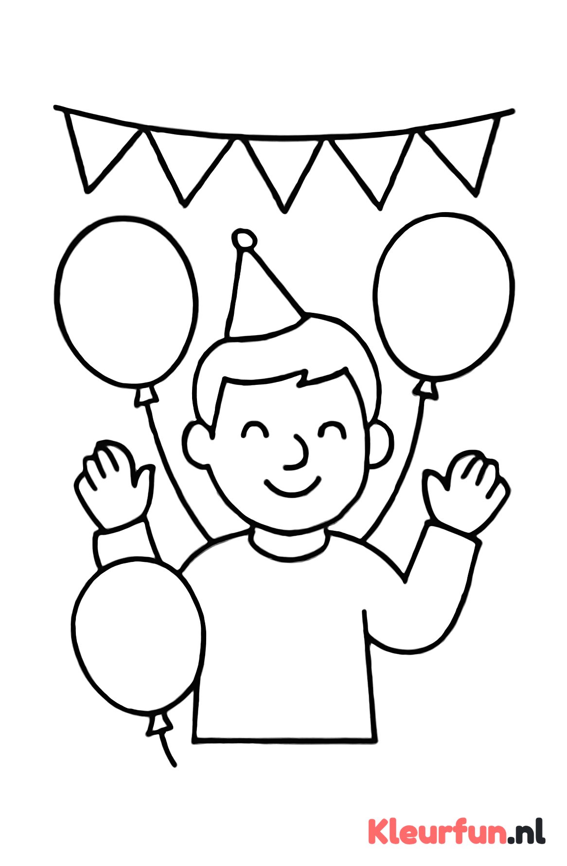Papa omringd door ballonnen