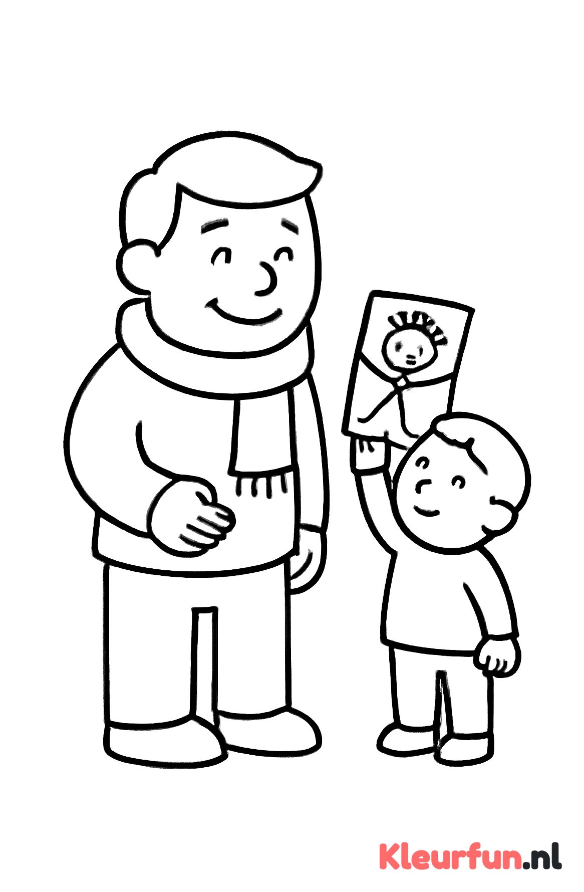 Papa met sjaal en tekening