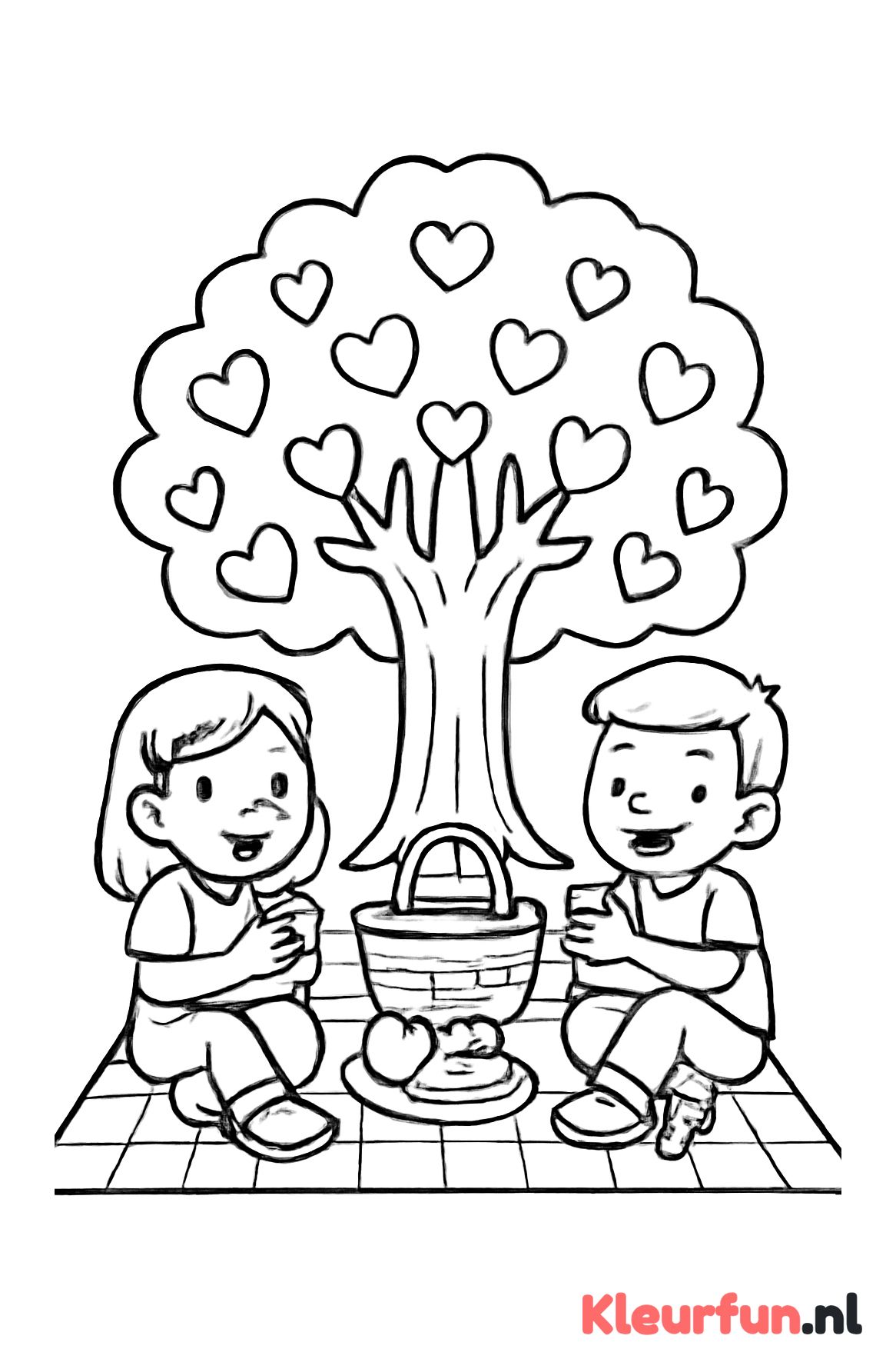Picknick van twee kinderen