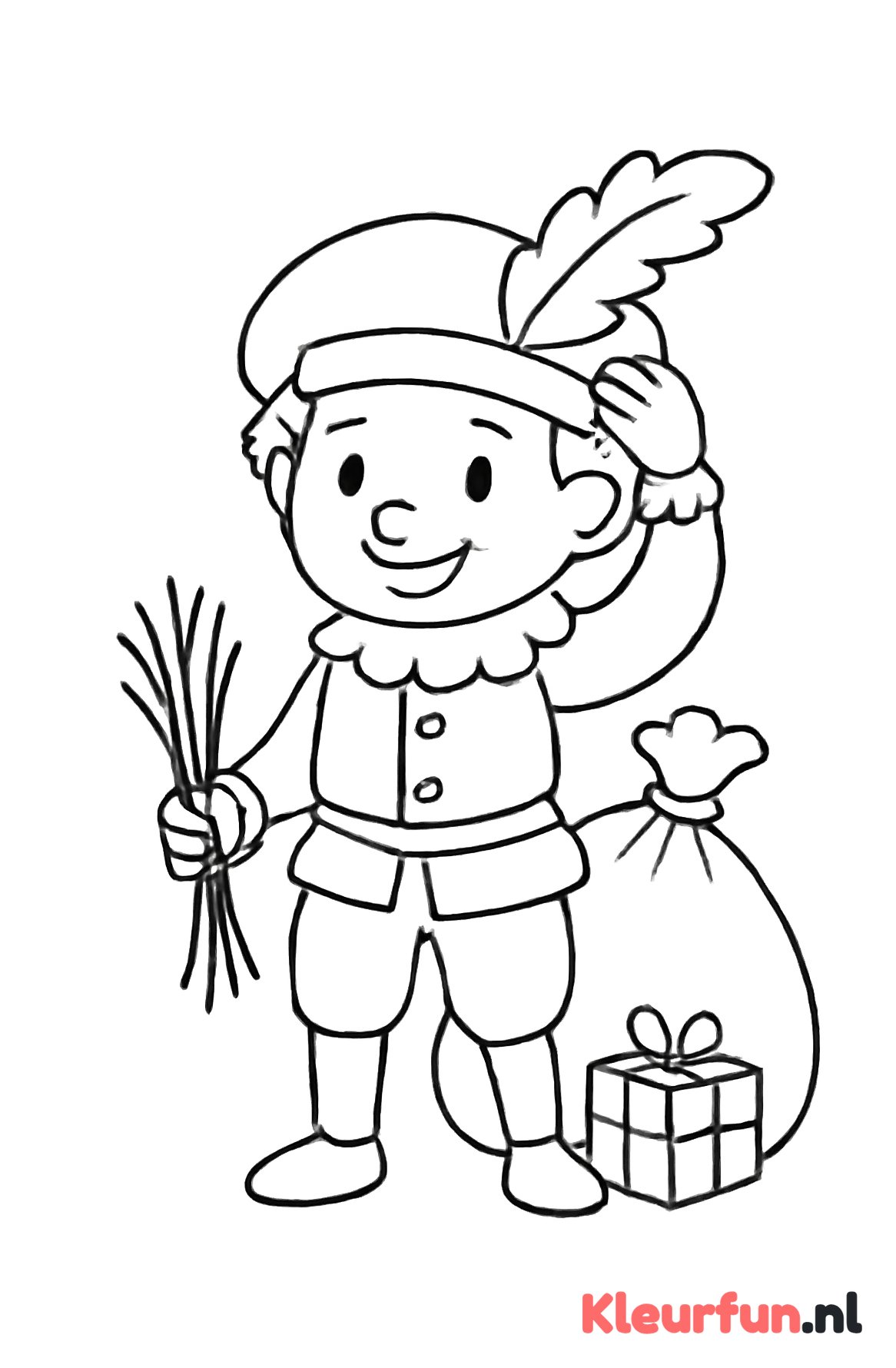 Piet met muts en cadeaus