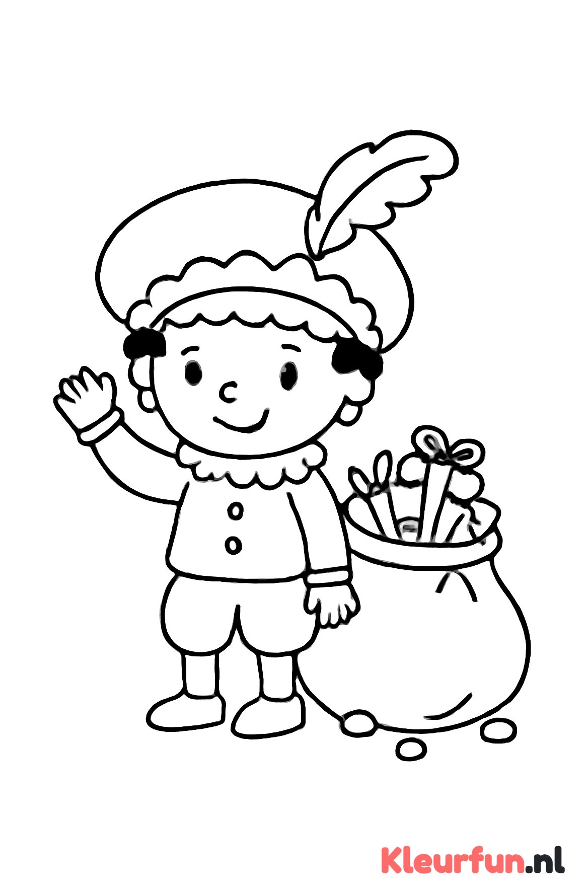 Sinterklaaspiet met muts en attributen