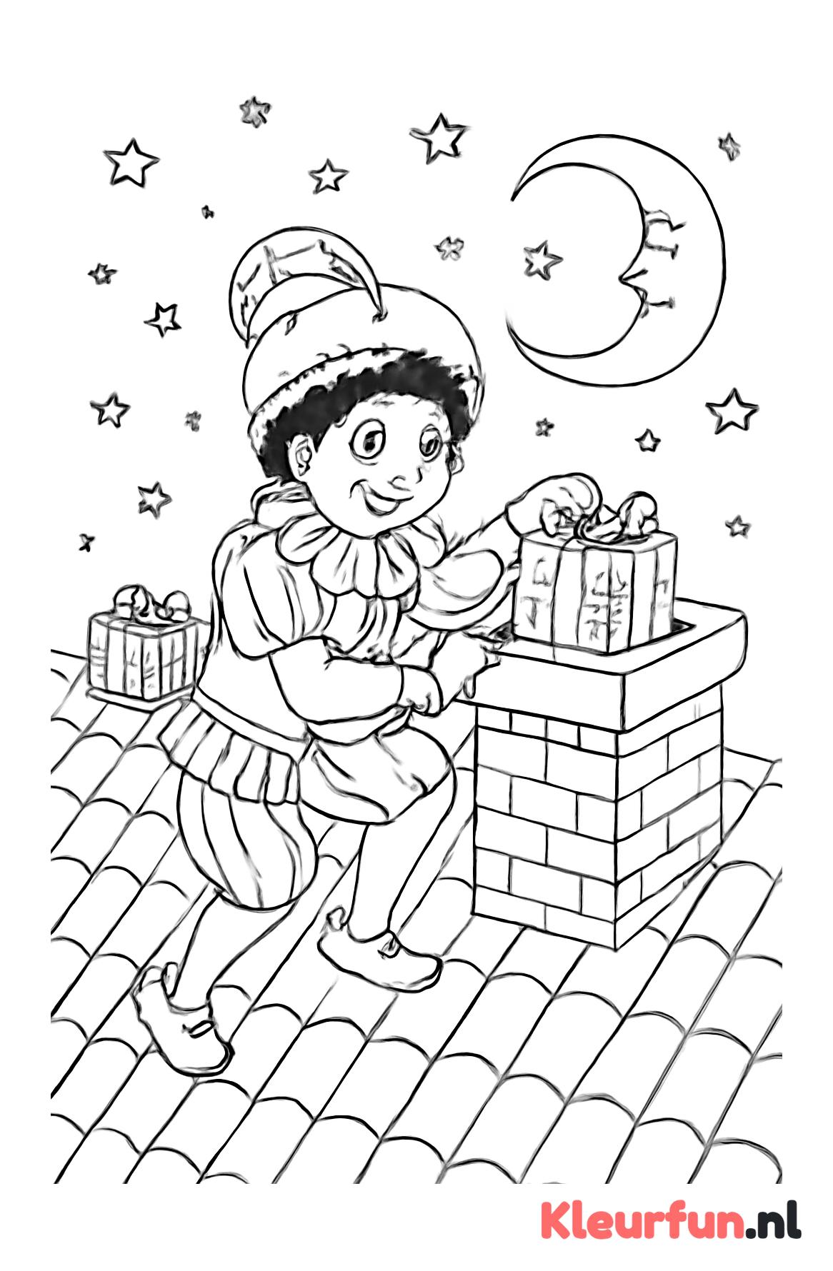 Piet op Dak met Cadeautjes