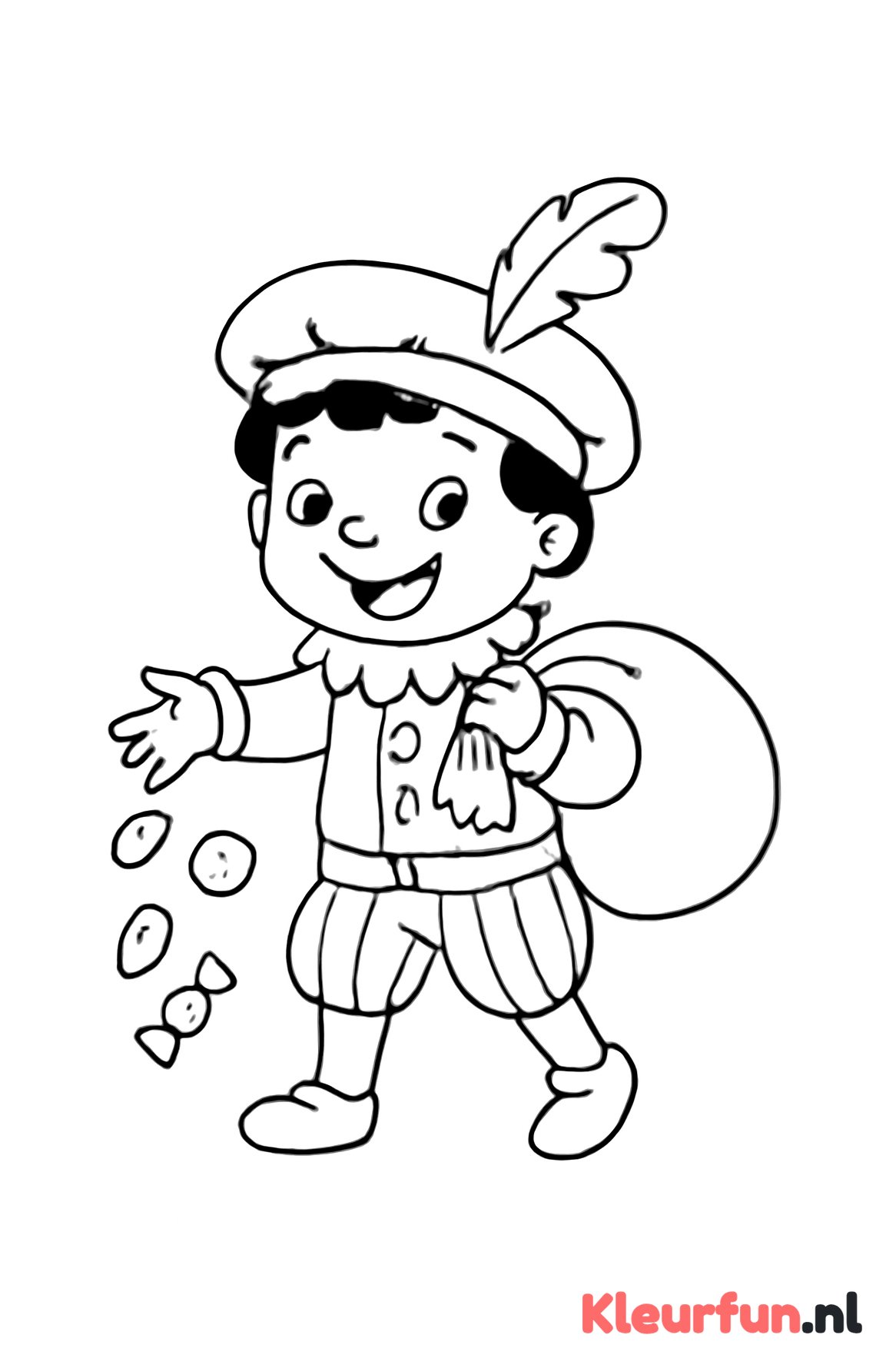 Piet strooit snoep