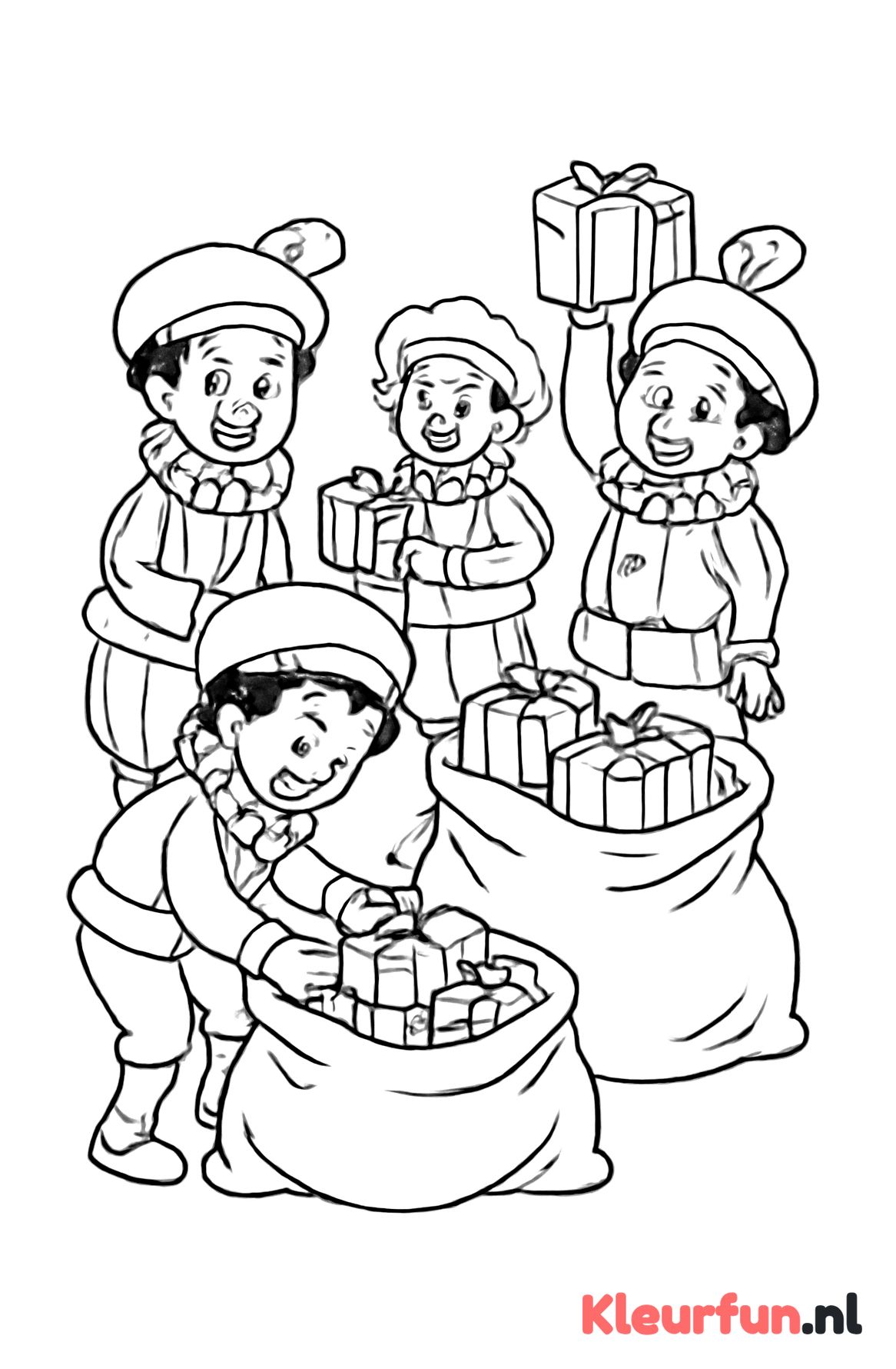 Pieten met cadeautjes