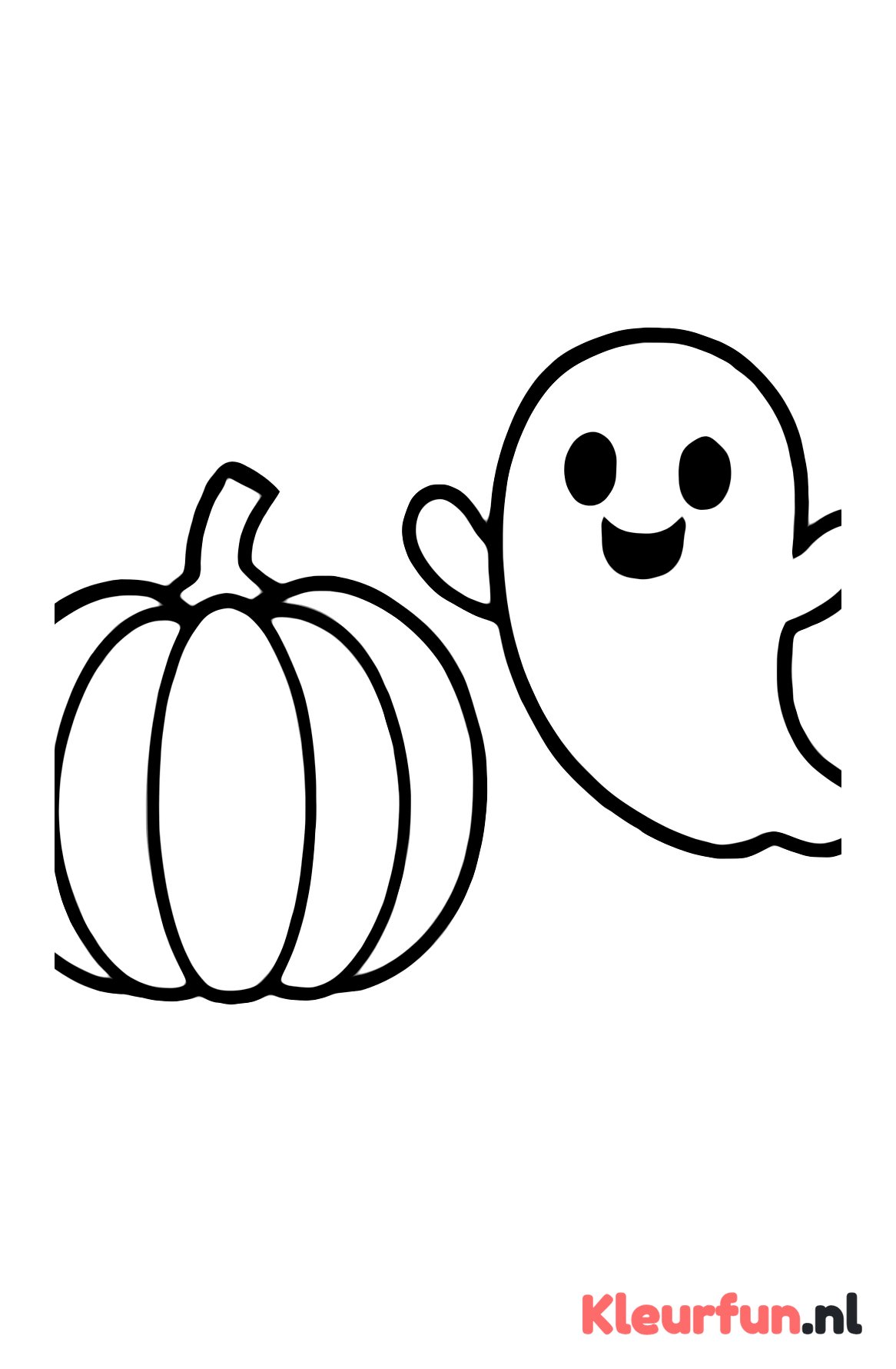 Grote pompoen en vrolijk spook